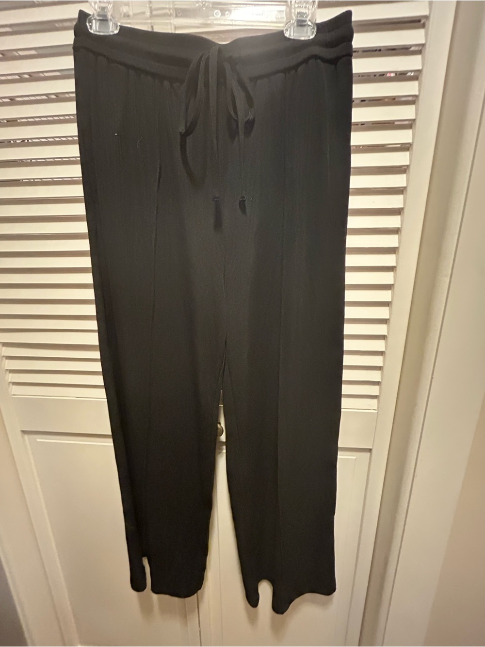 Source Unknown Black Wide-Leg Drawstring Pants